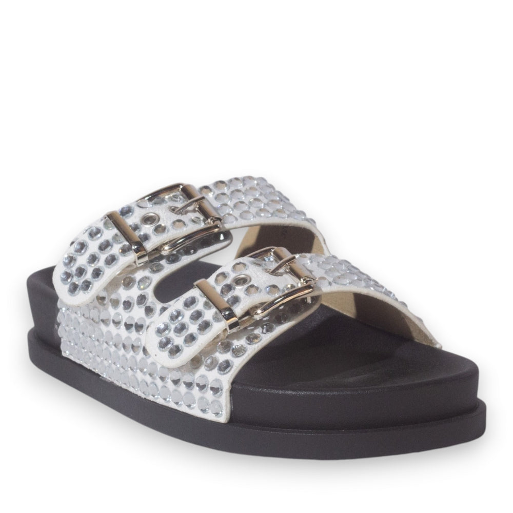 Europeon Union Women White Glitter Slipper #5255