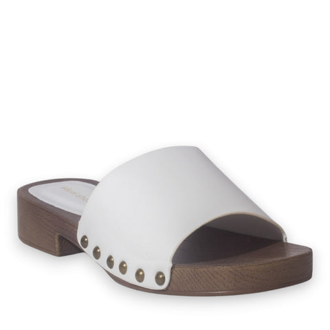 Europeon Union Women White Vernis Leather Slipper #5256