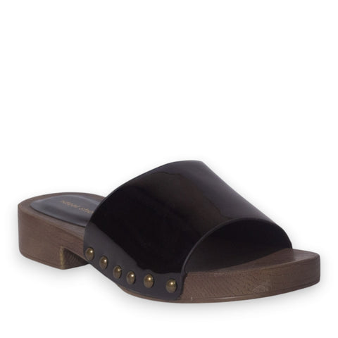 Europeon Union Women Brown Vernis Leather Slipper #5257