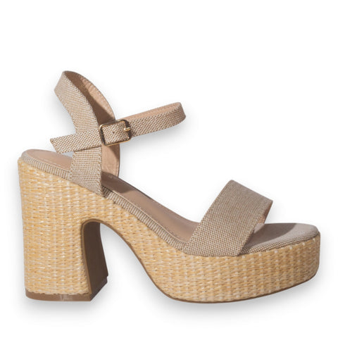 Europeon Union Women Beige Cloth Wedges #5260