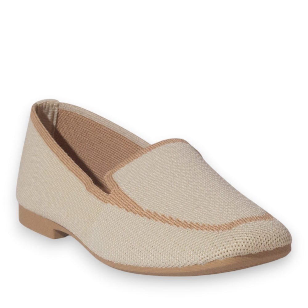 Europeon Union Women Beige Cloth Ballerina #5265