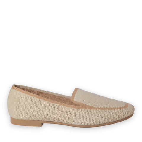 Europeon Union Women Beige Cloth Ballerina #5265