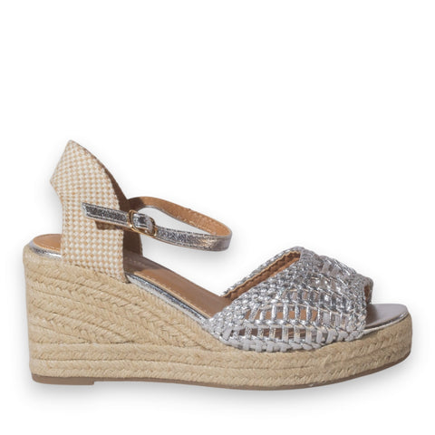 Europeon Union Women Silver Leather Wedges #5266