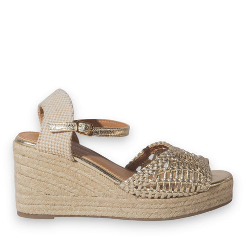 Europeon Union Women Gold Leather Wedges #5267