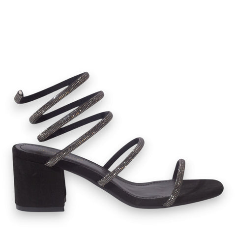 Europeon Union Women Black Glitter Heels #5270