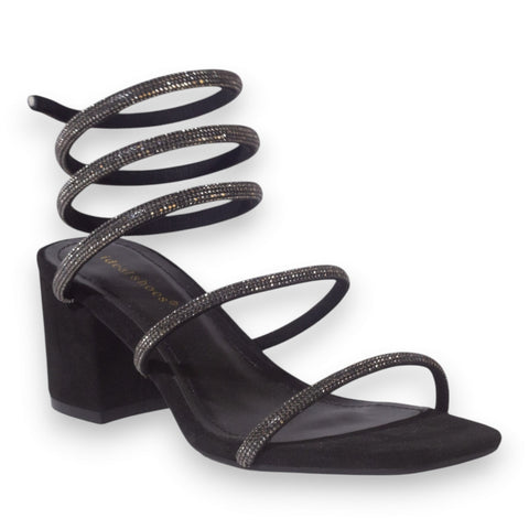 Europeon Union Women Black Glitter Heels #5270