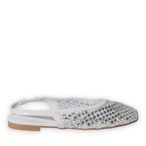 Europeon Union Women White Glitter Mules #5276