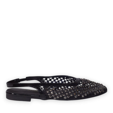Europeon Union Women Black Glitter Mules #5277
