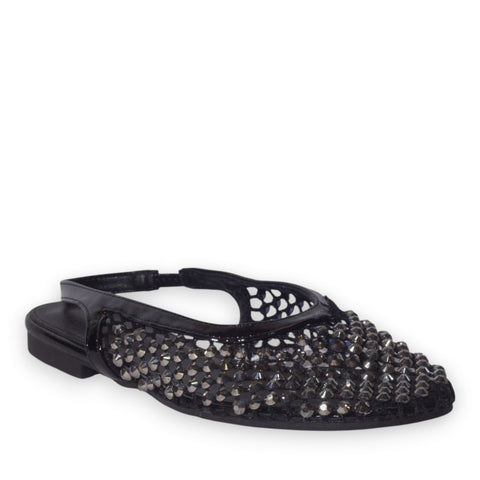 Europeon Union Women Black Glitter Mules #5277