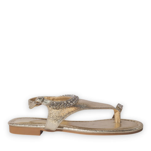 Europeon Union Women Gold Leather Sandal #5279