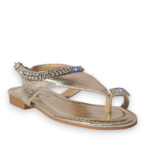 Europeon Union Women Gold Leather Sandal #5279