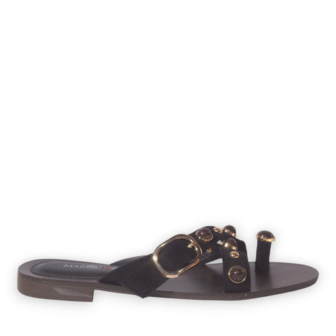 Europeon Union Women Black Chamois Slipper #5283