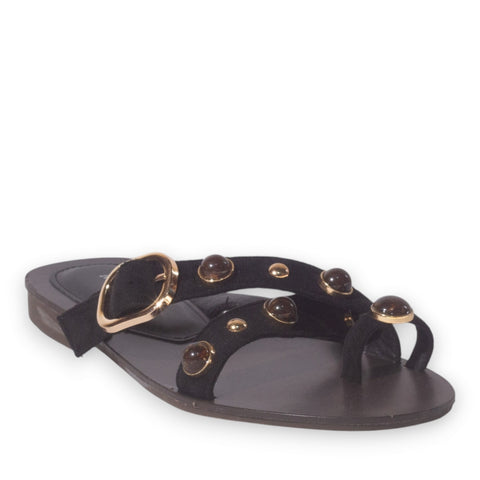 Europeon Union Women Black Chamois Slipper #5283