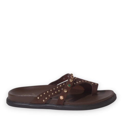 Europeon Union Women Brown Chamois Slipper #5309