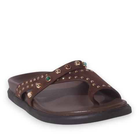 Europeon Union Women Brown Chamois Slipper #5309
