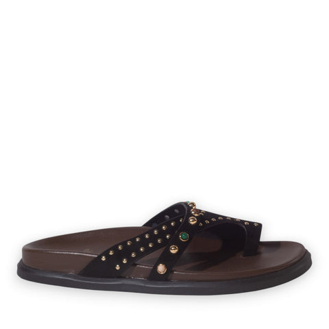 Europeon Union Women Black Chamois Slipper #5310