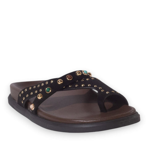 Europeon Union Women Black Chamois Slipper #5310