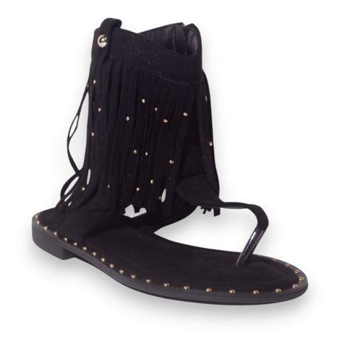 Europeon Union Women Black Chamois Sandal #5319