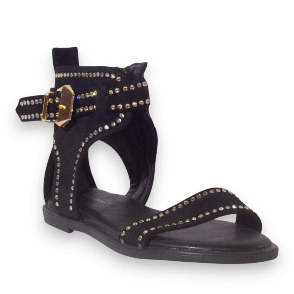 Europeon Union Women Black Chamois Sandal #5320