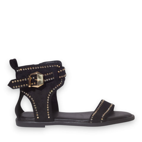 Europeon Union Women Black Chamois Sandal #5320