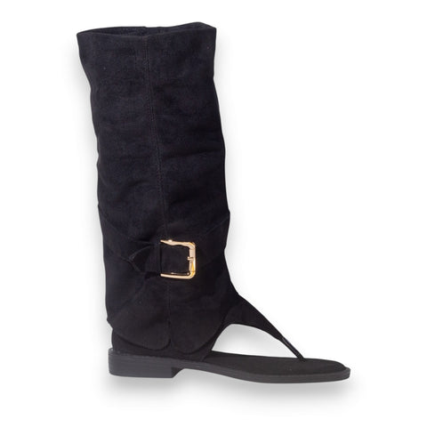 Europeon Union Women Black Chamois Sandal #5324