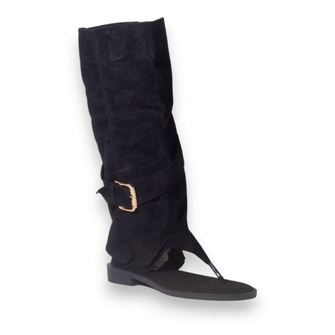 Europeon Union Women Black Chamois Sandal #5324
