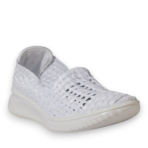 Italian Women White Cloth Shoes #5339