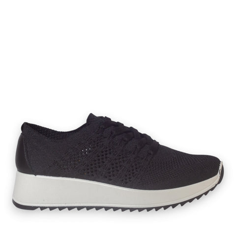 Italian Women Black Cloth Shoes #5340