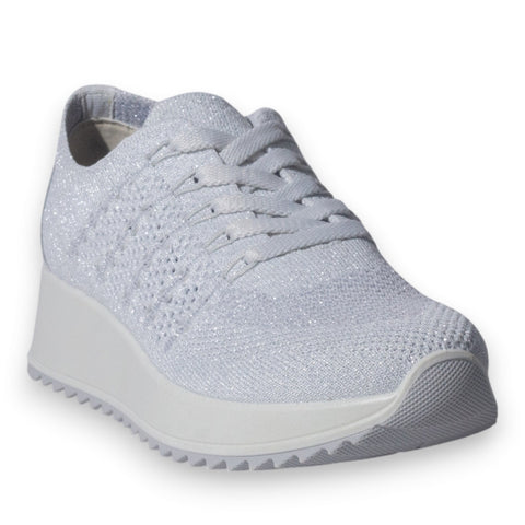 Italian Women White Cloth Shoes #5344