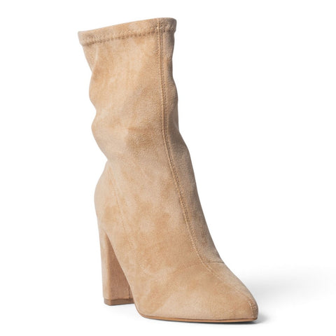 European Union Women Beige Chamois Half Boot #5380