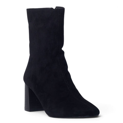 European Union Women Black Chamois Half Boot #5383