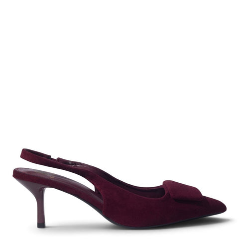 European Union Women Maroon Chamois Heels #5390