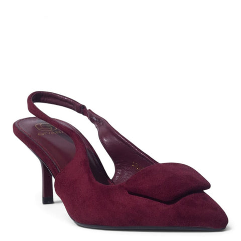 European Union Women Maroon Chamois Heels #5390