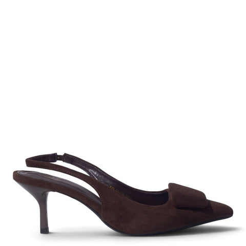 European Union Women Brown Chamois Heels #5392