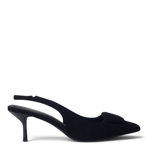 European Union Women Black Chamois Heels #5393
