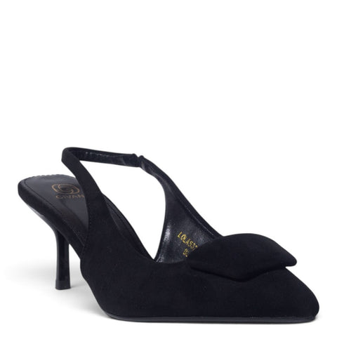 European Union Women Black Chamois Heels #5393