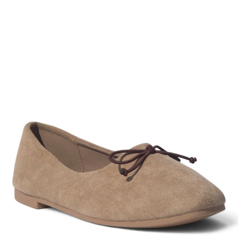 European Union Women Beige Chamois Ballerina #5399
