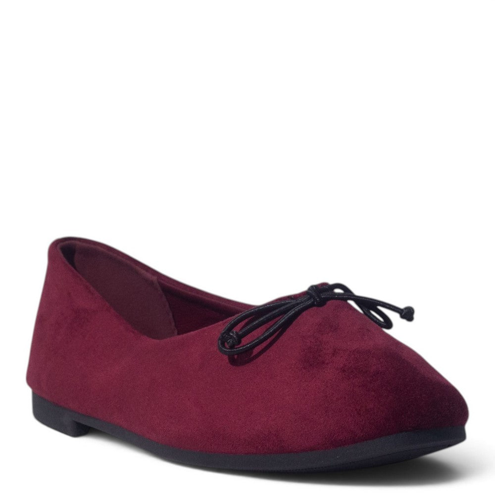 European Union Women Maroon Chamois Ballerina #5401