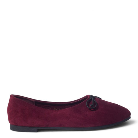 European Union Women Maroon Chamois Ballerina #5401