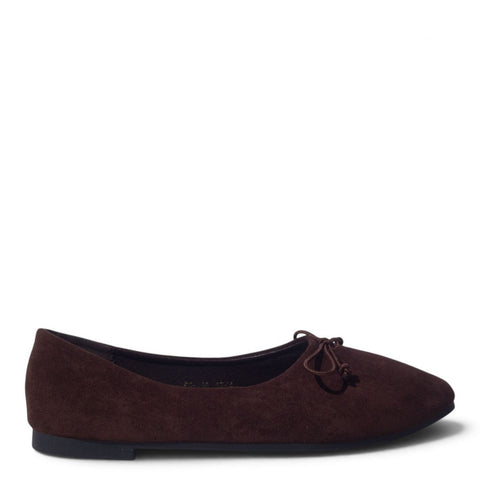 European Union Women Brown Chamois Ballerina #5402