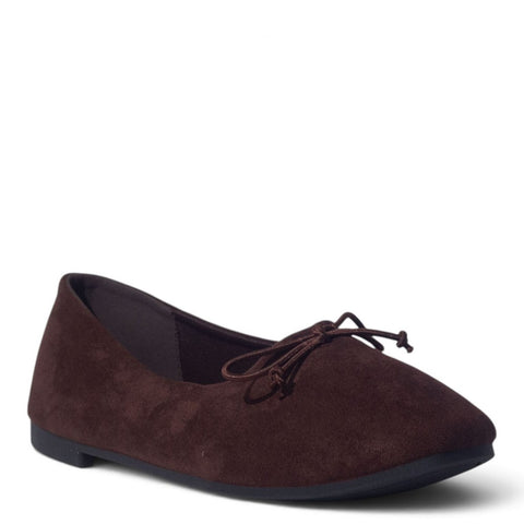 European Union Women Brown Chamois Ballerina #5402