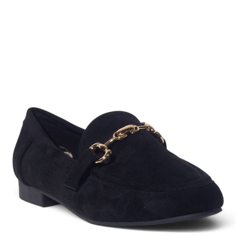 European Union Women Black Chamois Shoes #5403