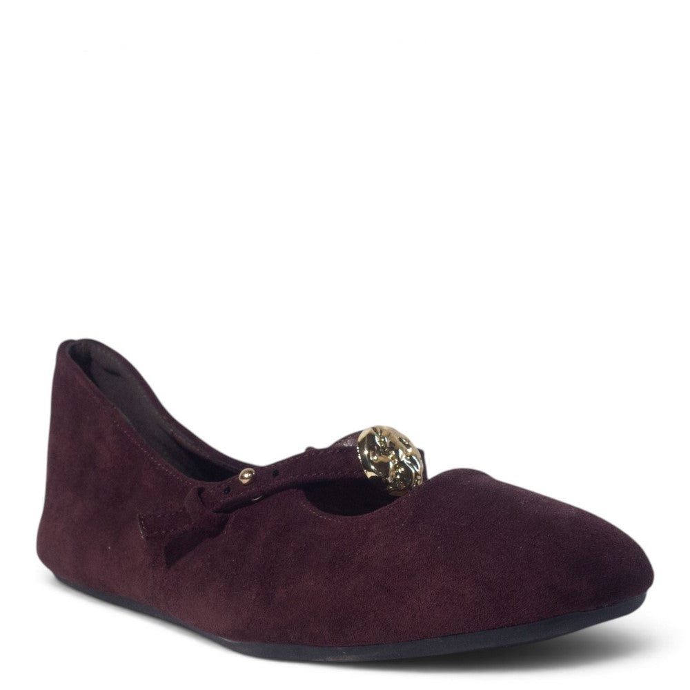 European Union Women Maroon Cloth Ballerina #5416