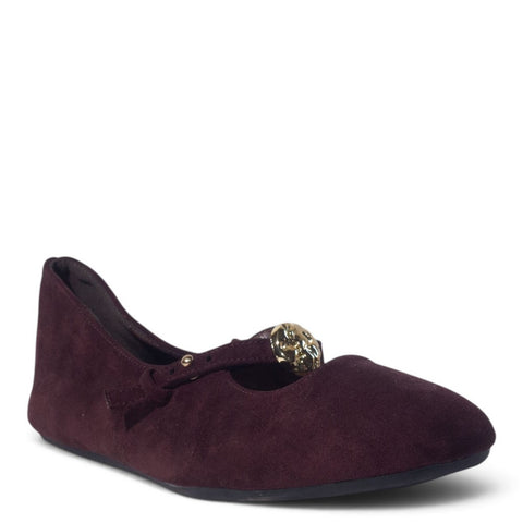 European Union Women Maroon Cloth Ballerina #5416