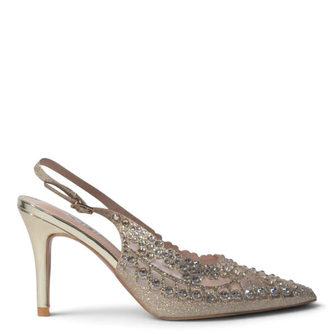 European Union Women Silver Glitter Heels #5420