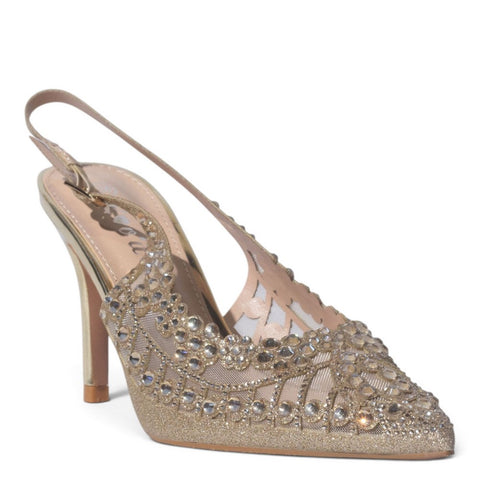 European Union Women Silver Glitter Heels #5420