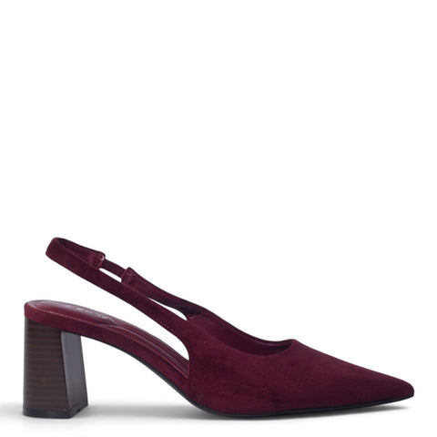 European Union Women Maroon Chamois Heels #5428