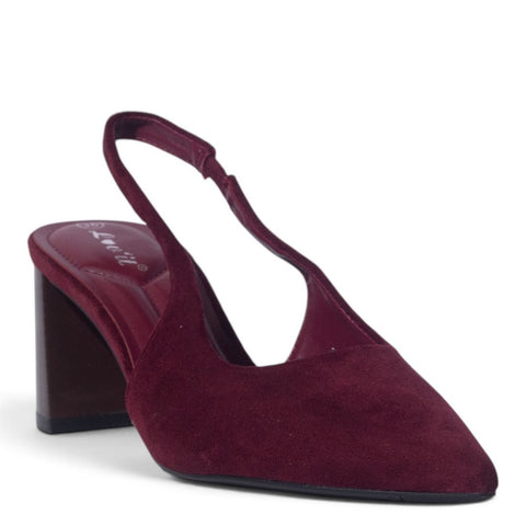 European Union Women Maroon Chamois Heels #5428