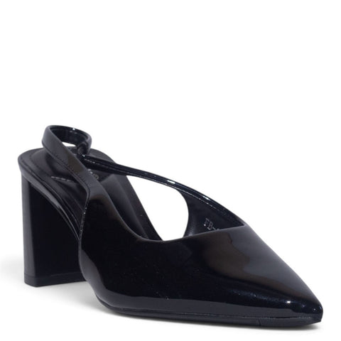 European Union Women Black Vernis Leather Heels #5429