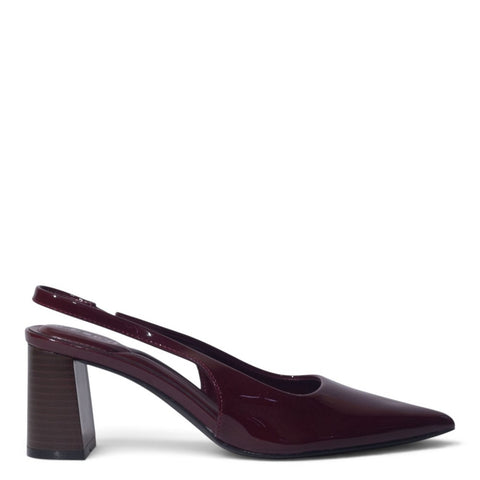 European Union Women Maroon Vernis Leather Heels #5430